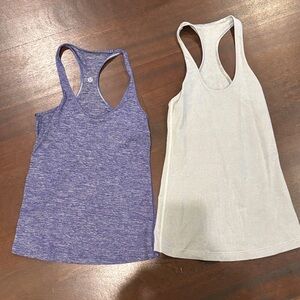Lululemon tank top bundle Purple and Grey Racerback Tank Tops size 4